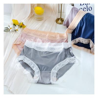 China Anti-Bacterial High Elasticity Girl Womens Laciness Panties Underwear Mid Waist Lingerie for sale