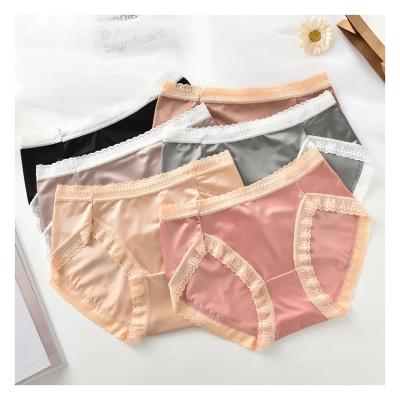 China Anti-Bacterial Summer Breathable Sexy Seamless Cotton Panties High-rise For Women Ice Silk for sale