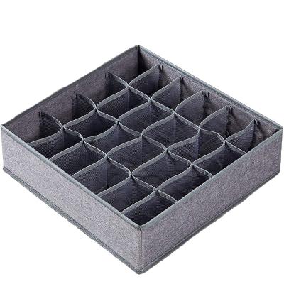 China Modern 24 Cell Household Nonwoven Fabric Foldable Storage Boxes Pop Up Bra Underwear Organizer for sale