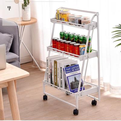 China Assembly Steel Shoe Box 3 Tier Black Metal Iron Kitchen Room Makeup Storage Rack Trolley Cart Organizer Rack For Living Room Kitchen for sale