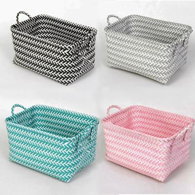 China Folding Cabinet Shelf Organizers Simplify PP Cube Stackable Storage Box Storage Packing Plastic Woven Decorative Basket for sale