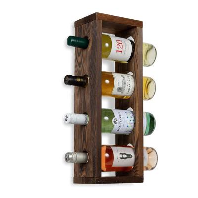 China Sustainable Rustic Wooden Wine Rack Wall Mounted Bottle Glass Champagne Rack , Holds 4 Bottles for sale