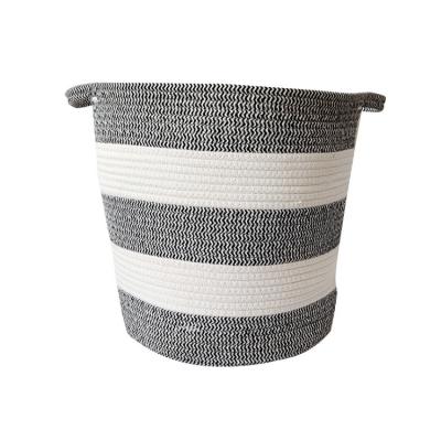 China Shandong Large Sustainable Woven Cotton Rope Storage Colorful Nordic Home Macrame Basket Weave Manufacturer for sale