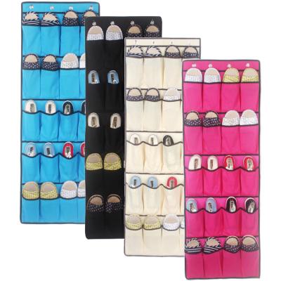 China Sustainable Polyester Foldable Over The Door Hanging Organizer Storage Bag For Shoes for sale