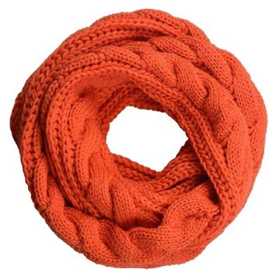 China Acrylic classic style ladies knit neck scarf women's color winter infinity circle loop sheer scarf for sale