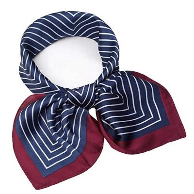 China Premium Square 70x70cm Private Label Satin Square Scarf Edge Head Wraps Scarf For Hair for sale