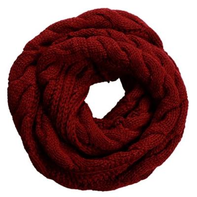 China New Style Acrylic Women Thick Ribbed Twist Knit Winter Infinity Circle Loop Scarf Ladies Solid Color Acrylic Neck Scarf for sale