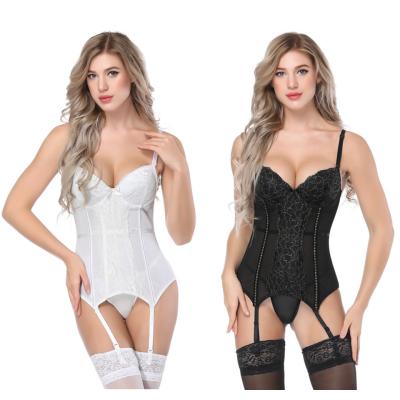 China Wholesale Antibacterial Black Steel Bone Chest Corset Waist Trainer Stunning Corset Tops Shapewear And Corset Wedding Can Be Customized for sale