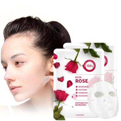 China Firming Rose Sheet Facial Mask For Hydrating Private Label Hydration Nourishing Whitening Factory Price for sale