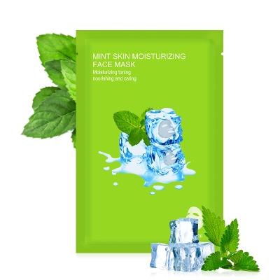 China Moisturizer OEM ODM Face Skin Care Mint Hydrating Soothing Cool Feeling Face Sheet Mask With Private Label for sale