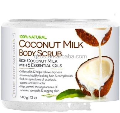 China Organic Exfoliator Private Label Coconut Oil Milk Body Scrub With Dead Sea Salt For Skin Care for sale