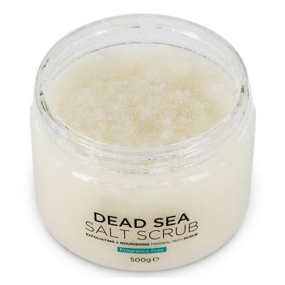 China Exfoliator 100% OEM Natrual Dead Sea Salt Body Scrub Body Cream Exfoliating Skin Smoothing for sale