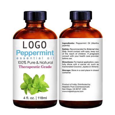 China Leaves Customized Private Label 100% Pure And Natural Therapeutic Skin Relaxation Aromatherapy Grade Essential Oil Peppermint Therapy for sale