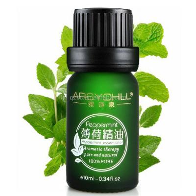 China Whitening Natural Plant Extract Herba Chinese Peppermint Oil With 10ml Amber/Green Essential Oil Glass Bottle for sale