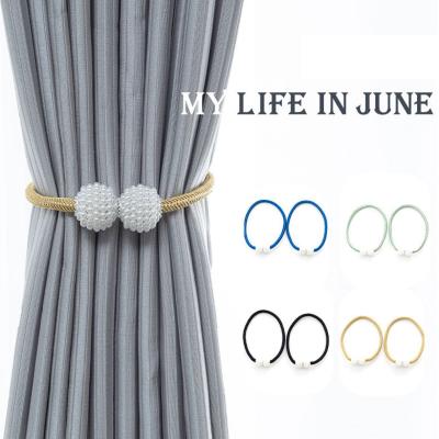 China Wholesale Modern Minimalist Magnetic Curtain Rope Tieback Beads Clips Hanging Ball Loop Curtain Accessories for sale