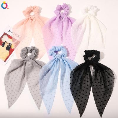 China New arrival durable classic chiffon women scrunchies women hair tie scarf floral hair scrunchies for girls for sale