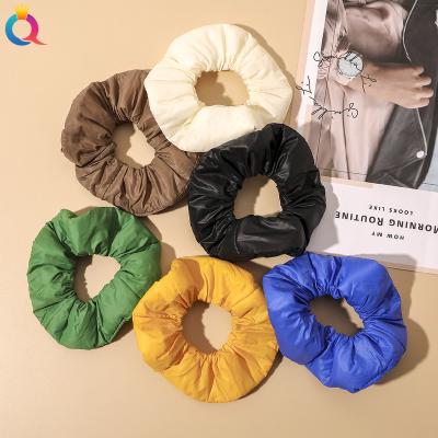 China QIYUE Korea Popular New Spring Pony Tail Space Cotton Scrunchies For Women Solid Color Hair Accessories For Ponytail for sale