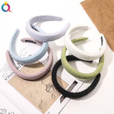 China Fashion Decoration QIYUE Korea New Fashion Sponge Snag Headband For Women Reteo Hair Band For Daily Life for sale