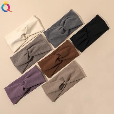 China Japan and QIYUE style Korean fashion simple solid colors headband for daily life waist quality elastic hair band for women yoga hair accessories for sale