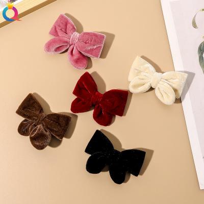 China Vintage QIYUE Korea Solid Colors Simple Butterfly Hair Clip For Women for sale