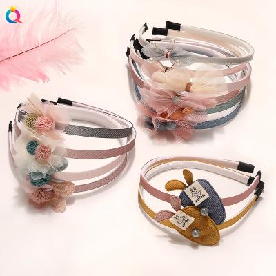 China Hair Decoration For Little Girl's Party QIYUE Headwear Decorations Flower Baby Hangers Headbands Kids Headband Bangs Set for sale