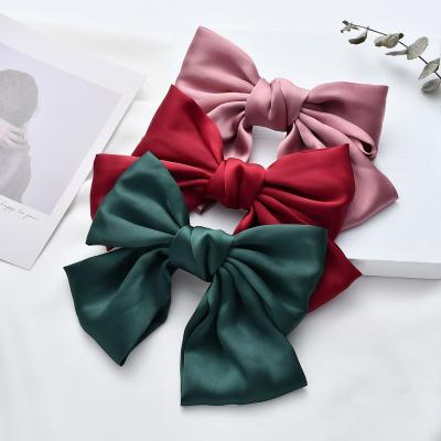 China Cute Hair Decoration Girl Hair Ribbon Barrette With Tied Bows Bow Tie for sale