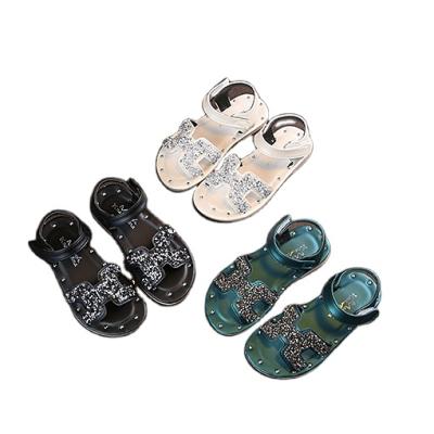 China Wholesale flat summer shoes kids love sandals for vamp with gold metal diamond girls kids sandals for sale