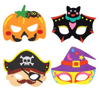 China Non-woven fabric Halloween mask kindergarten handmade creativediyChildren's cartoon pattern masquerade party paper mask for sale