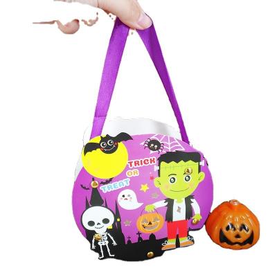 China Green Paper Halloween Paper Candy Bag Kids Ask Sugar Bag Kindergarten Handmade DIY Production Package Decoration Material Props for sale