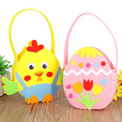 China China Wholesale Nonwoven Accessories Diy Sewing Kit Easter Basket Felt Bag Educational Toys For Kids Learning Rabbit Chicken Easter Basket for sale