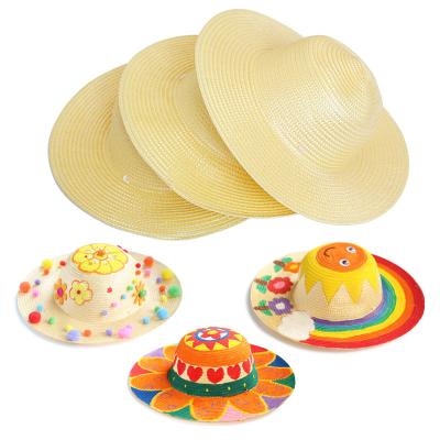 China PP Factory Directly Provide Creative DIY Straw Hats Art Painting Materials Painting Graffiti Straw Hats for sale