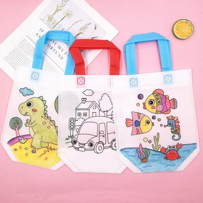 China DIY Tote Bag Color Painting Bag DIY Purses And Handbags Graffiti Handbag Non-woven Kindergarten Kindergarten Teaching for sale