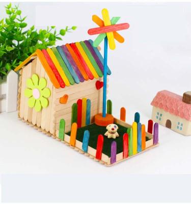 China New DIY Materials Manufacturer Handmade Custom Child Education Creative Wooden Sticks Splicing Art Handmade Diy Colorful Wooden Crafts Toy Sticks DIY Set for sale