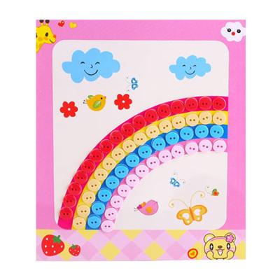 China Wholesale Diy 3D Children's Handmade Puzzle Educational Toys Stick Frame Stickers Plastic Buttons Painting Cartoon Characters for sale