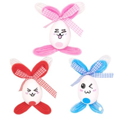 China Plastic + Custom Handmade Plastic Eggs Bunny Plush Decoration Rabbit Easter Chicken Plush + Glue for sale