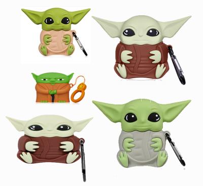 China Cute Silicone 3D Case Cartoon For Airpods Case For BabyYoda Kawaii Cute Case For Airpods 1/2 Gen Protective Cover Shell for sale