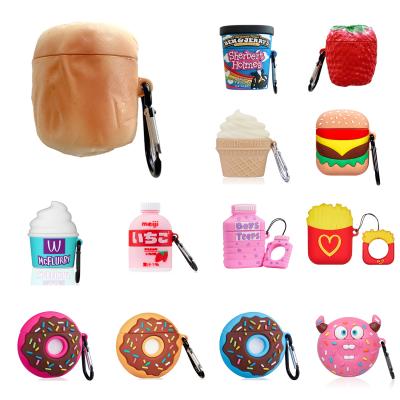 China Cute 3D Silicone Case Gemfits Food Designs For Airpod 1/2 Drinks Design For Bread Airpods 2 Case for sale