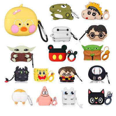 China Unique Case 2021 Cute 3D Silicone Monkey Mickey Silicone For Air Pods Cover Key Chain Design Fashion Anime Earphone Case Yoda For Airpod Case for sale