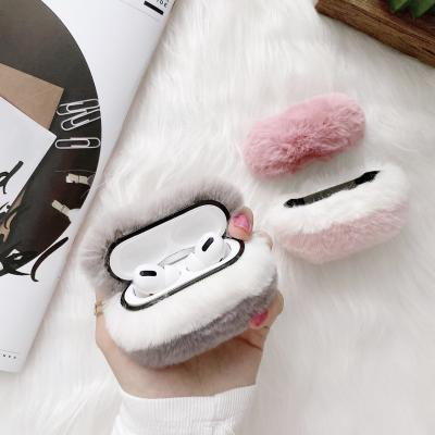 China Cute Fluffy Cute Case Fur For Airpods Case Compatible With Apple AirPods Pro Case Filling Winter Furry For Airpods Case for sale