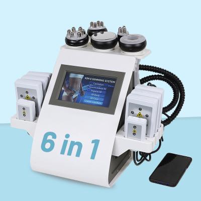 China Aijitech 6 in 1 40k Vacuum Cavitation System Ultrasonic Weight Loss Radio Frequency Lipolaser Cavitation Slimming Machine for sale