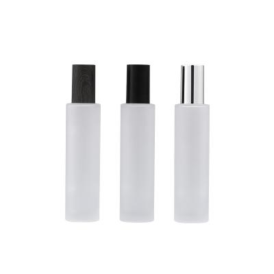 China Straight Material Cosmetic Water Bottle Packaging Stain 120ml Body Frosted Series Cap Glass Inner Bottle for sale