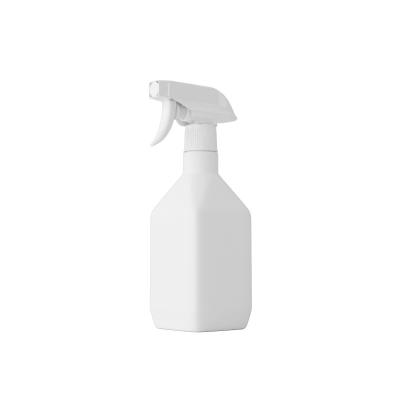 China Used For Cosmetic White Oblique Fine Mist Spray Hand Shoulder Square Gun Buckle Hand Shoulder PE Material 300ml/500ml Plastic Packaging Bottle for sale