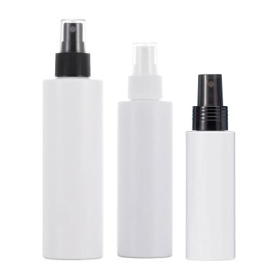 China Used in liquid products such as 100ml-200ml stain toner and mosquito repellent cosmetic packaging material toning white flat shoulder PET plastic fine mist spray bottle water for sale