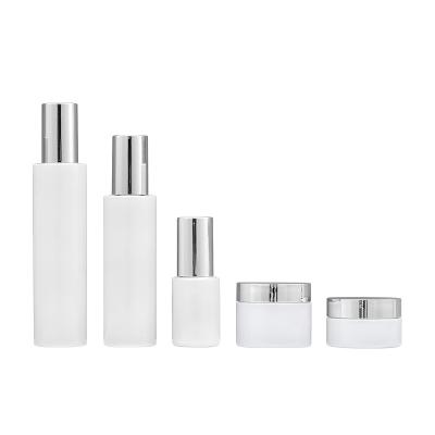 China Wholesale 30-50g Set 30-50g Lotion Dew Bottle Cosmetic Cream Underbottling Non-slip and Wear-Resistant Smudge Bottle Pure Press Glass Bottle for sale