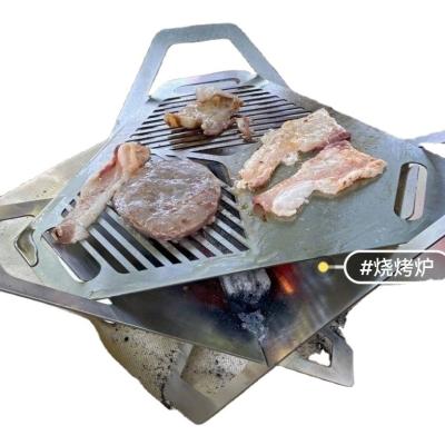 China Industry BBQ Charcoal Stove Corten Steel Barbecue Grill Multifunctional Camping Fire Pit Outdoor for sale