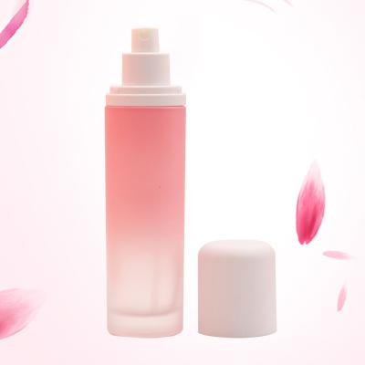 China Custom Eco Friendly Face Mist Bottle 40ml 50ml 100ml Pink Water Empty Frosted Glass Spray Bottles for sale