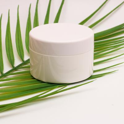 China OEM 50g 100g White Quality Cream Packaging Container Eco-friendly Skin Care Plastic Cosmetic Jars For Body Face Cream for sale