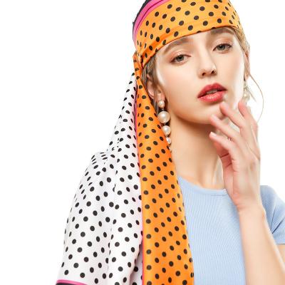 China High Quality Dot Printing Digital Printed Women's Long Silk Scarf Fashion Comfortable Silk Scarves for sale