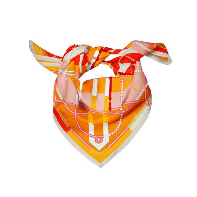 China Factory direct sale high quality square printed square scarves ladies fashion silk scarf for sale