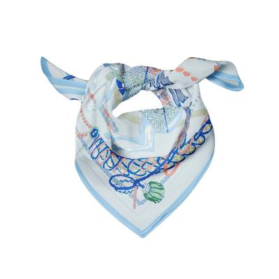 China Twill Square Satin Fashion Hair Scarf Print Woman Scarves Silk Head Neck Scarf for sale